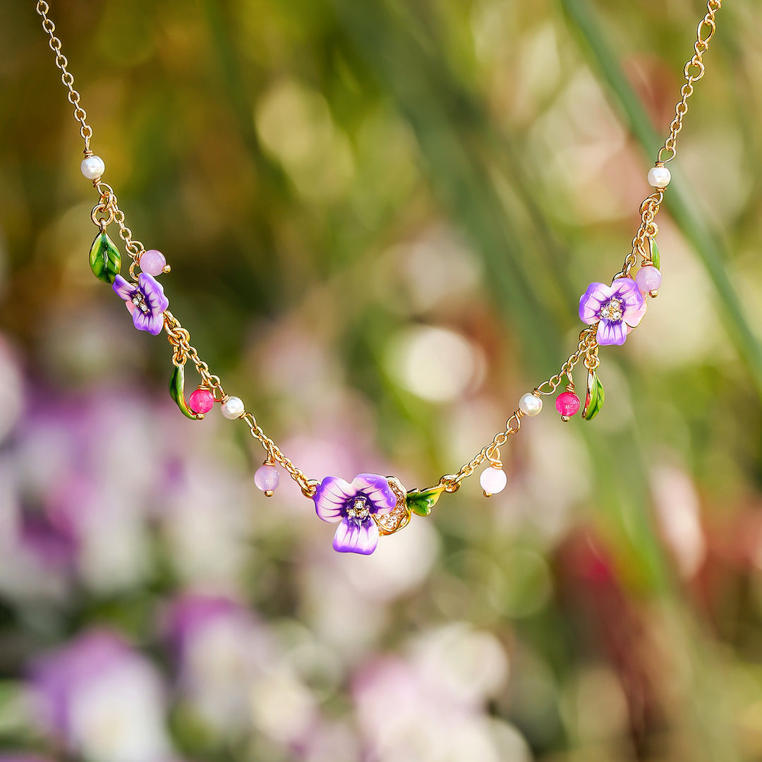 Purple Pansy Bracelet Gift For Girls