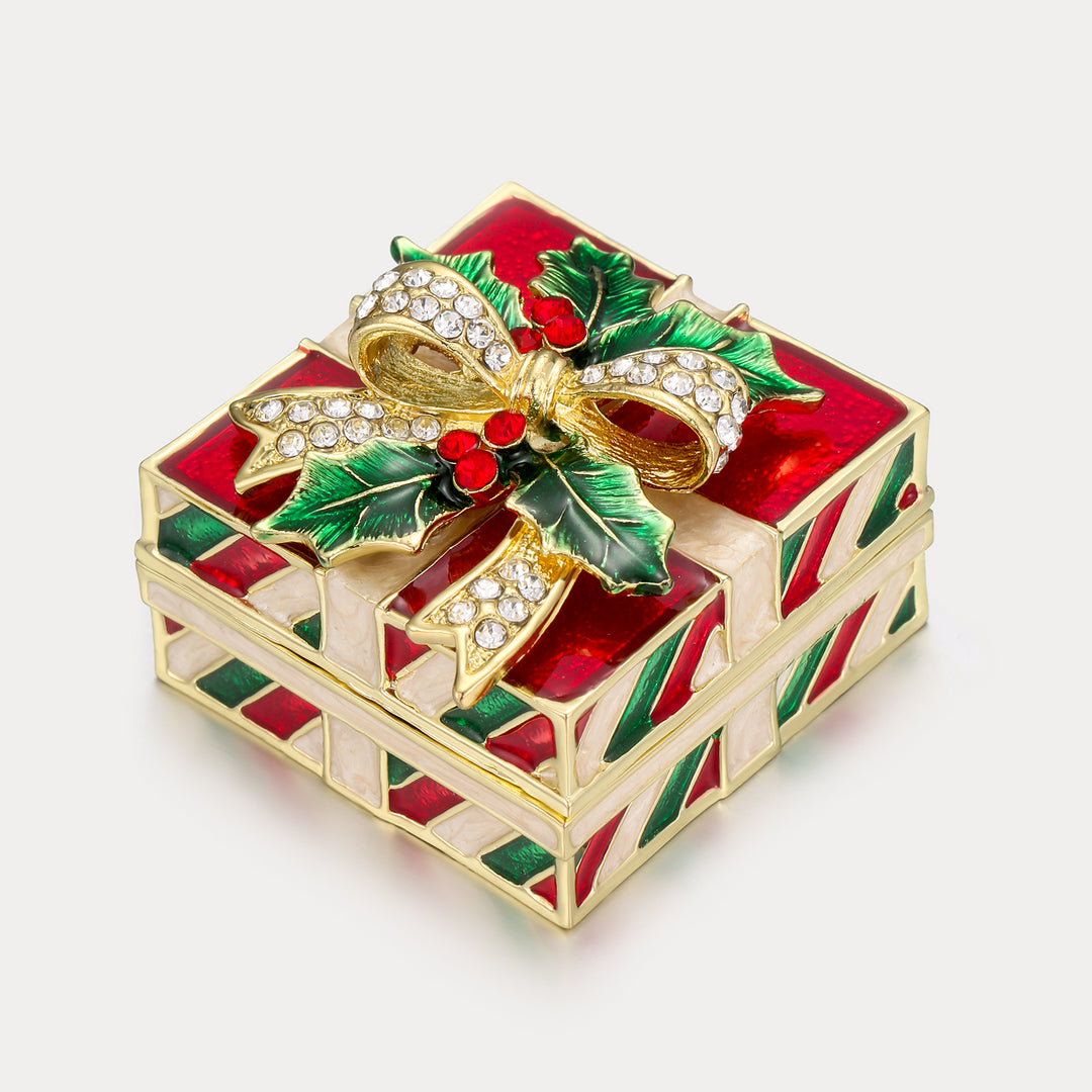 Christmas Gift Jeweled Trinket Box