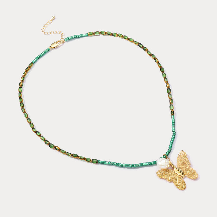 Vintage Gold Butterfly Necklace