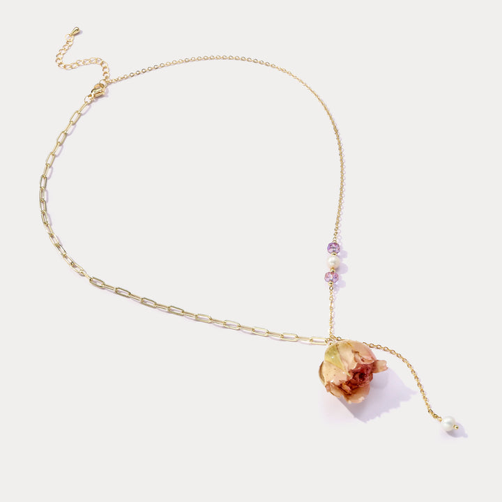 Dried Rose Necklace