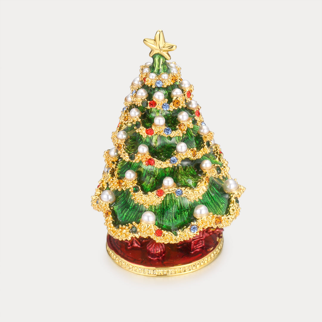 Boîte à bijoux d'arbre de Noël