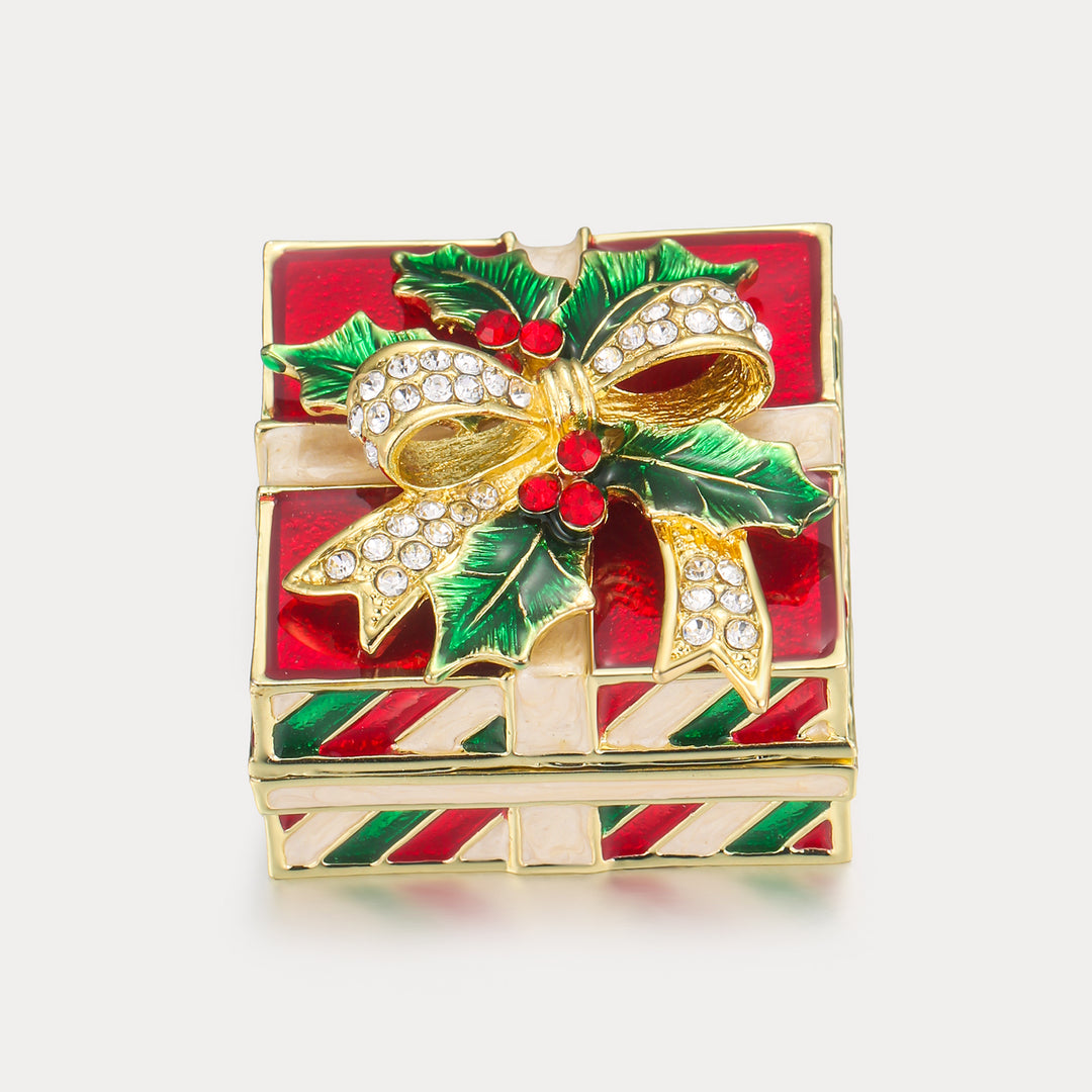 Christmas Gift Jeweled Trinket Box