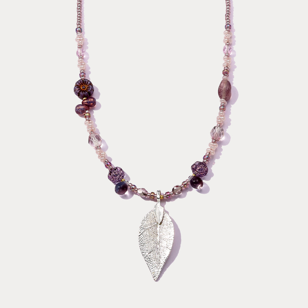 Selenichast Vintage Silver Leaf Necklace