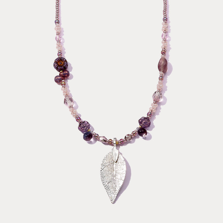 Selenichast Vintage Silver Leaf Necklace