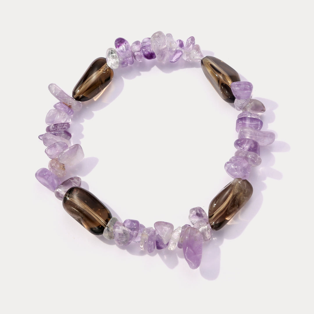 Selenichast Amethyst Smoky Quartz Bracelet