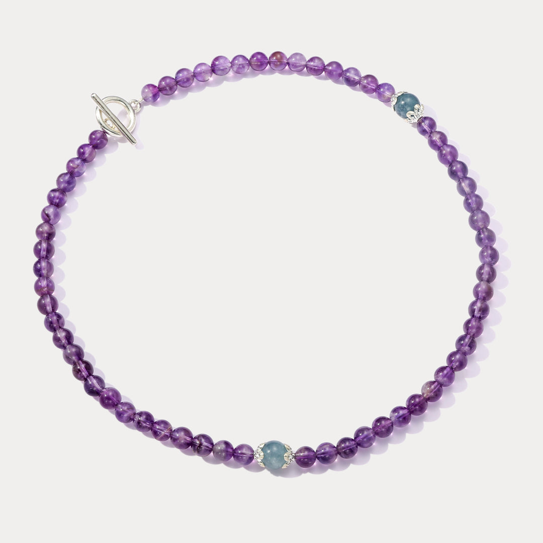 Selenichast Amethyst Aquamarine Necklace