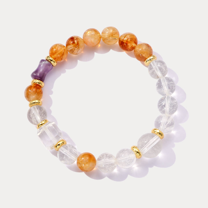 Selenichast Citrine and Clear Quartz Bracelet