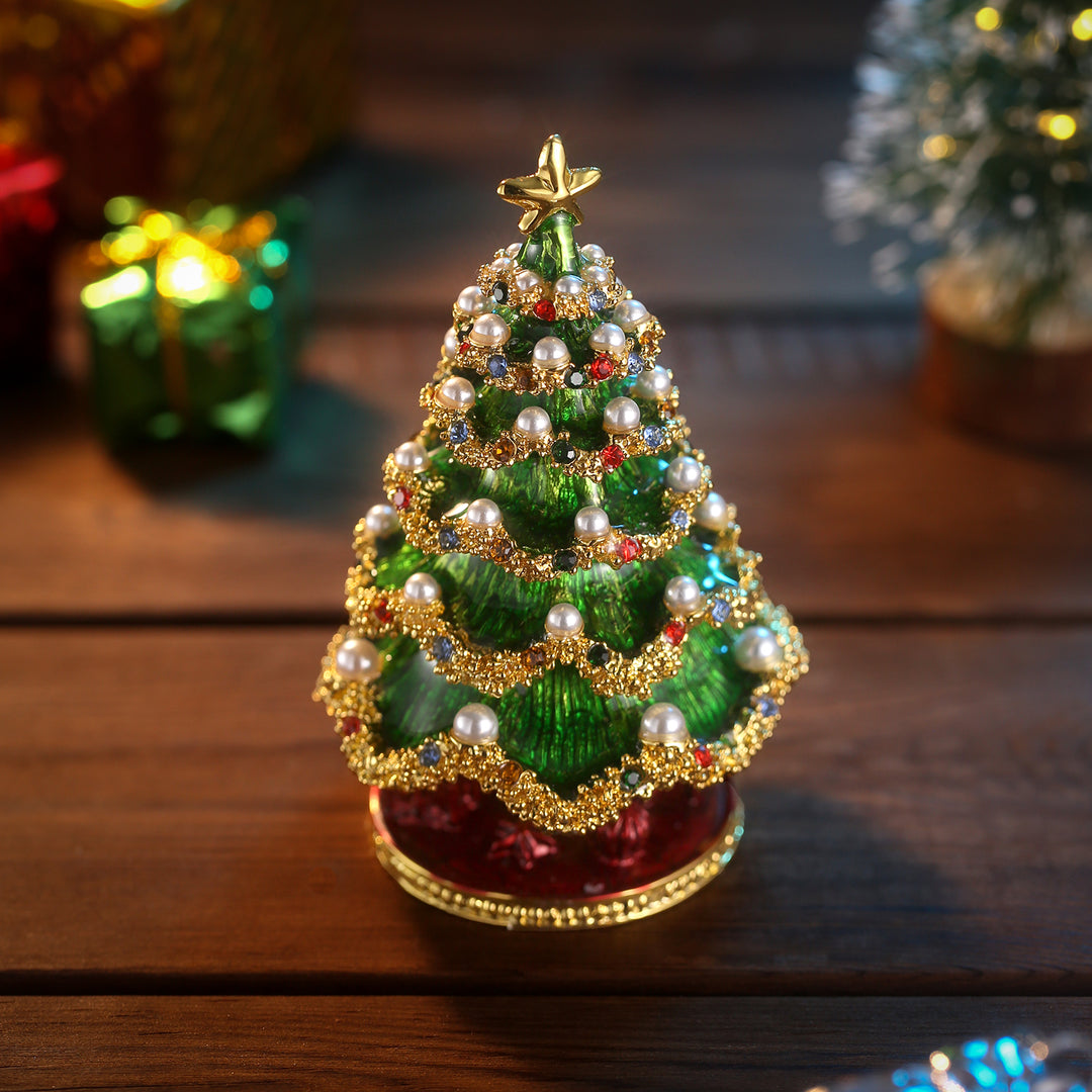 Caja de joyería de árbol de navidad