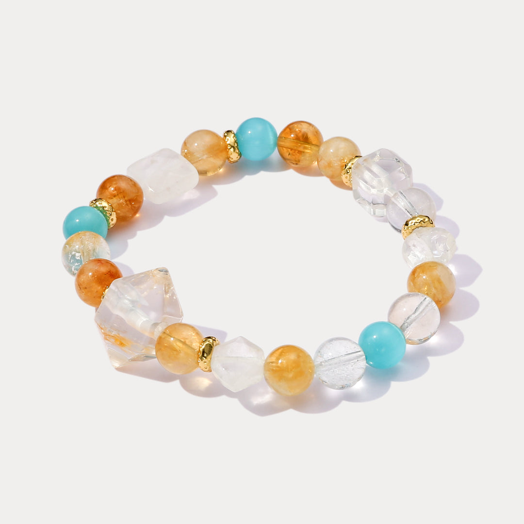Citrine and Clear Quartz Bracelet