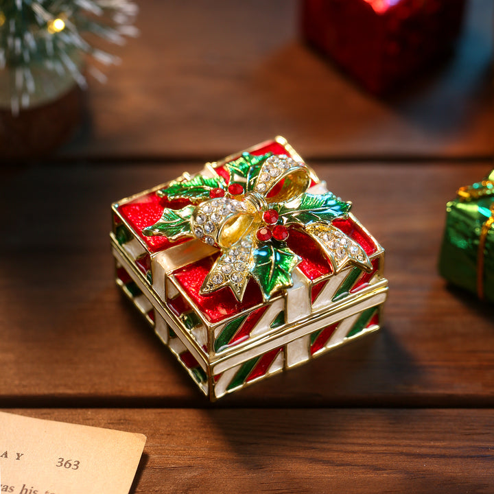 Christmas Gift Jeweled Trinket Box