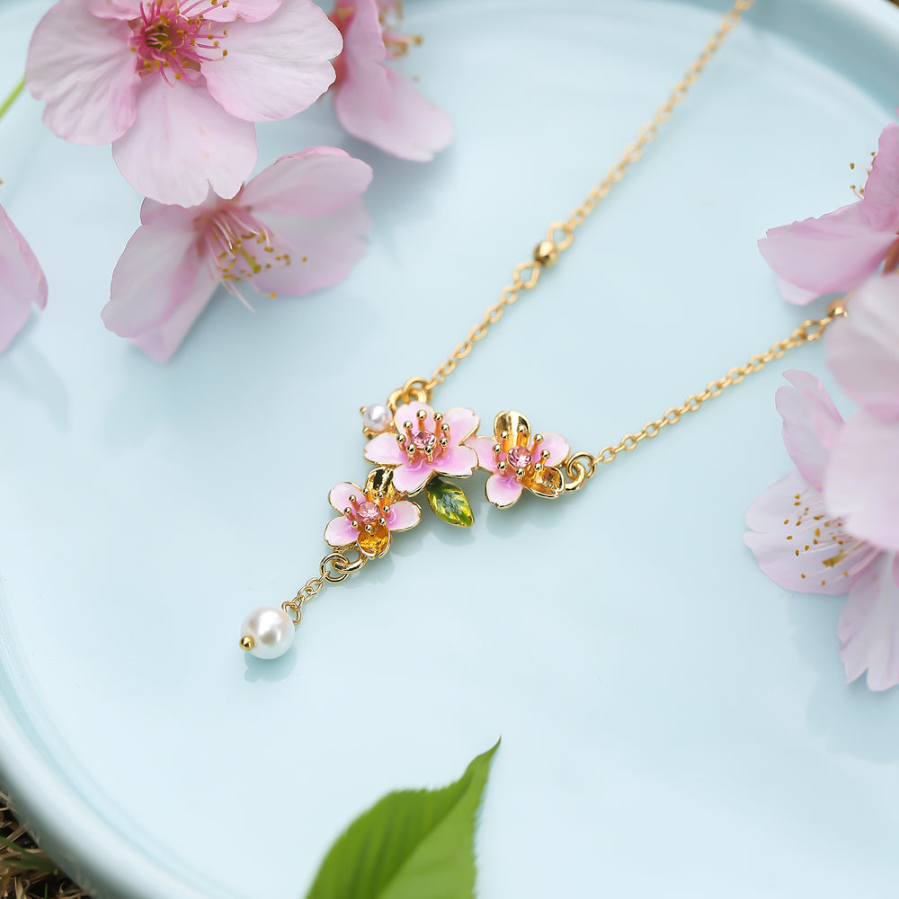 Sakura Enamel Necklace