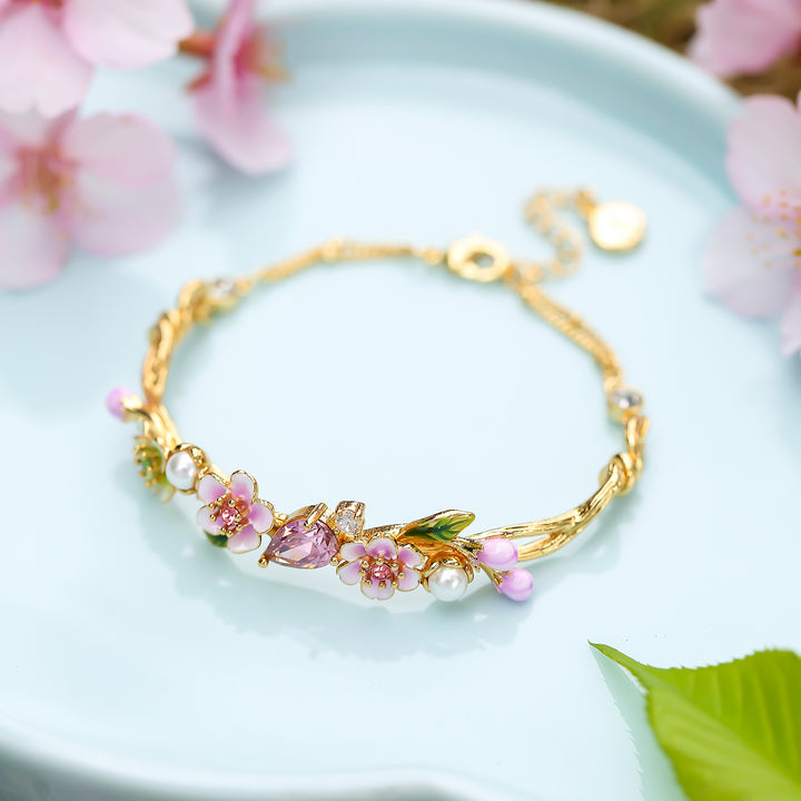 Sakura Flower Enamel Bracelet 