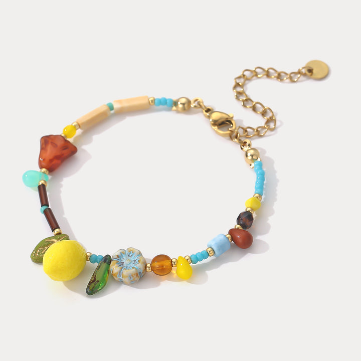 Colorful Lemon Beaded Bracelet