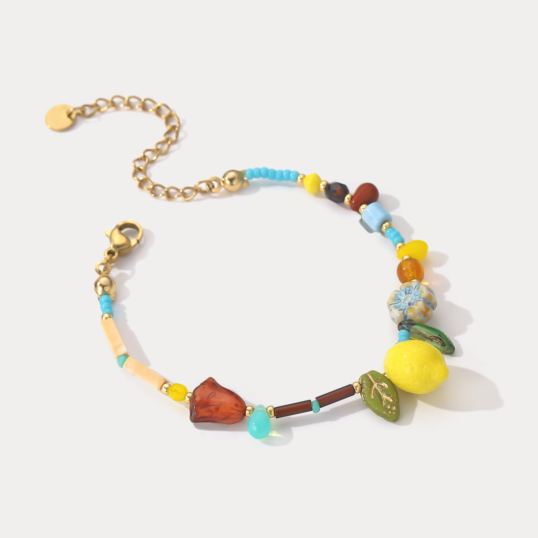 Colorful Lemon Beaded Bracelet Gift