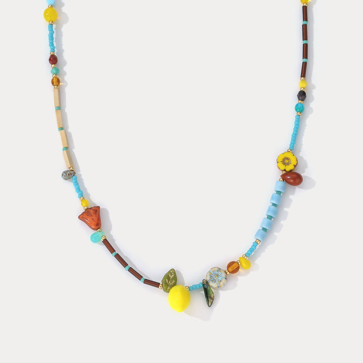 Colorful Lemon Beaded Necklace