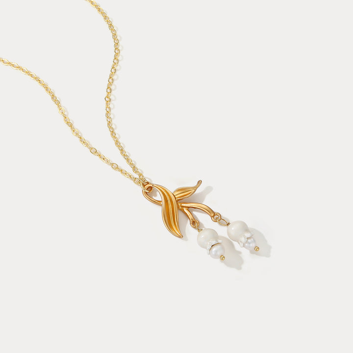Lily of the Valley Leaf Necklace Summer Jewelry