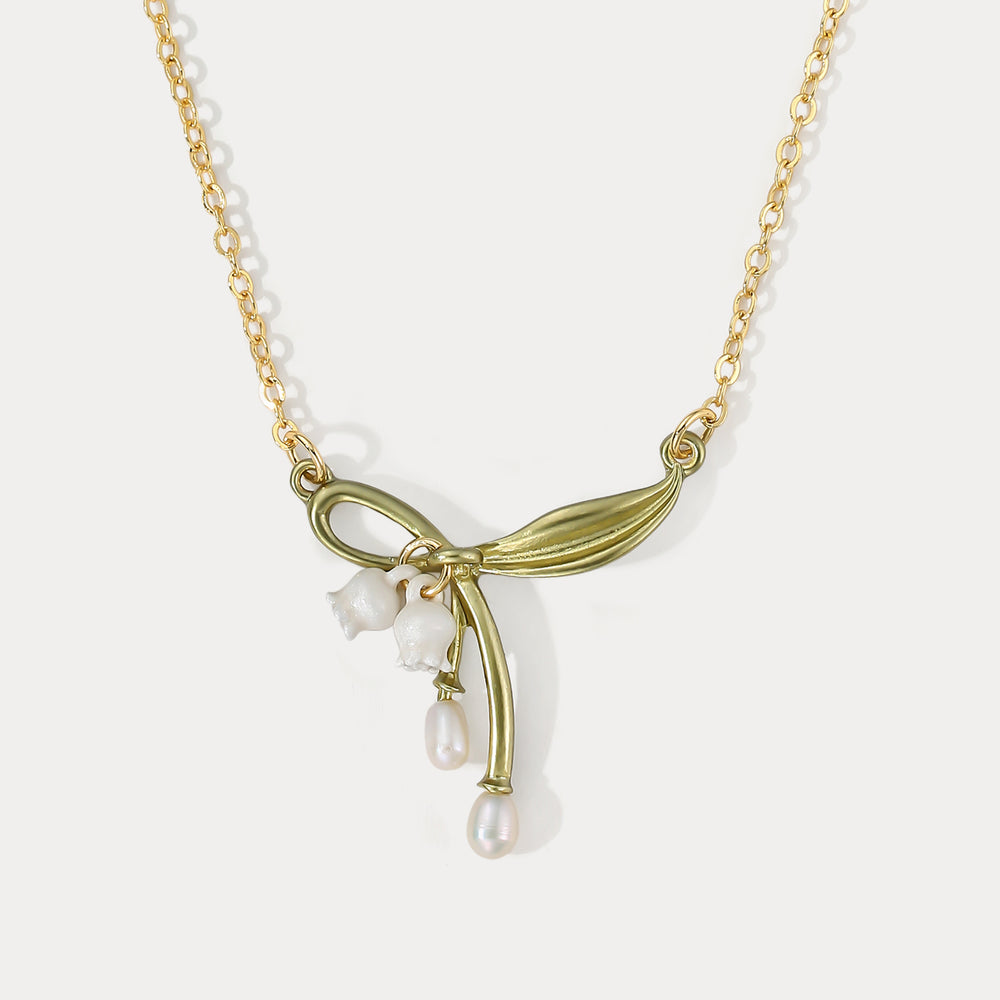 Selenichast Lily of the Valley Bow Necklace