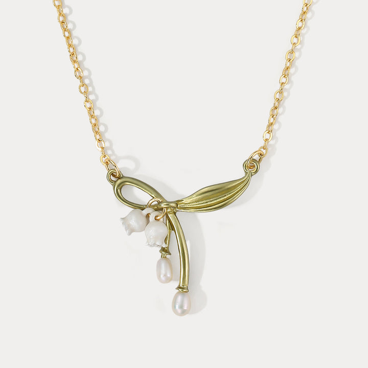 Selenichast Lily of the Valley Bow Necklace
