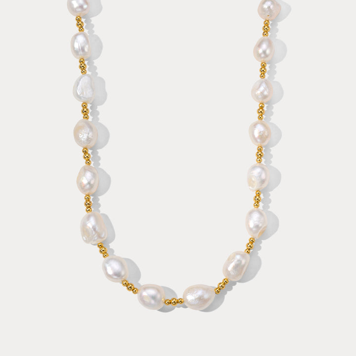 Golden Baroque Pearl Necklace