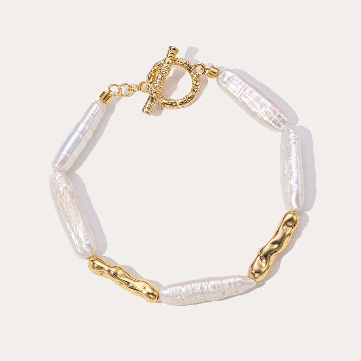 Golden Baroque Pearl Bracelet