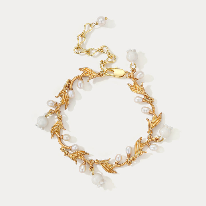 Selenichast Lily of the Valley Gold Charm Bracelet