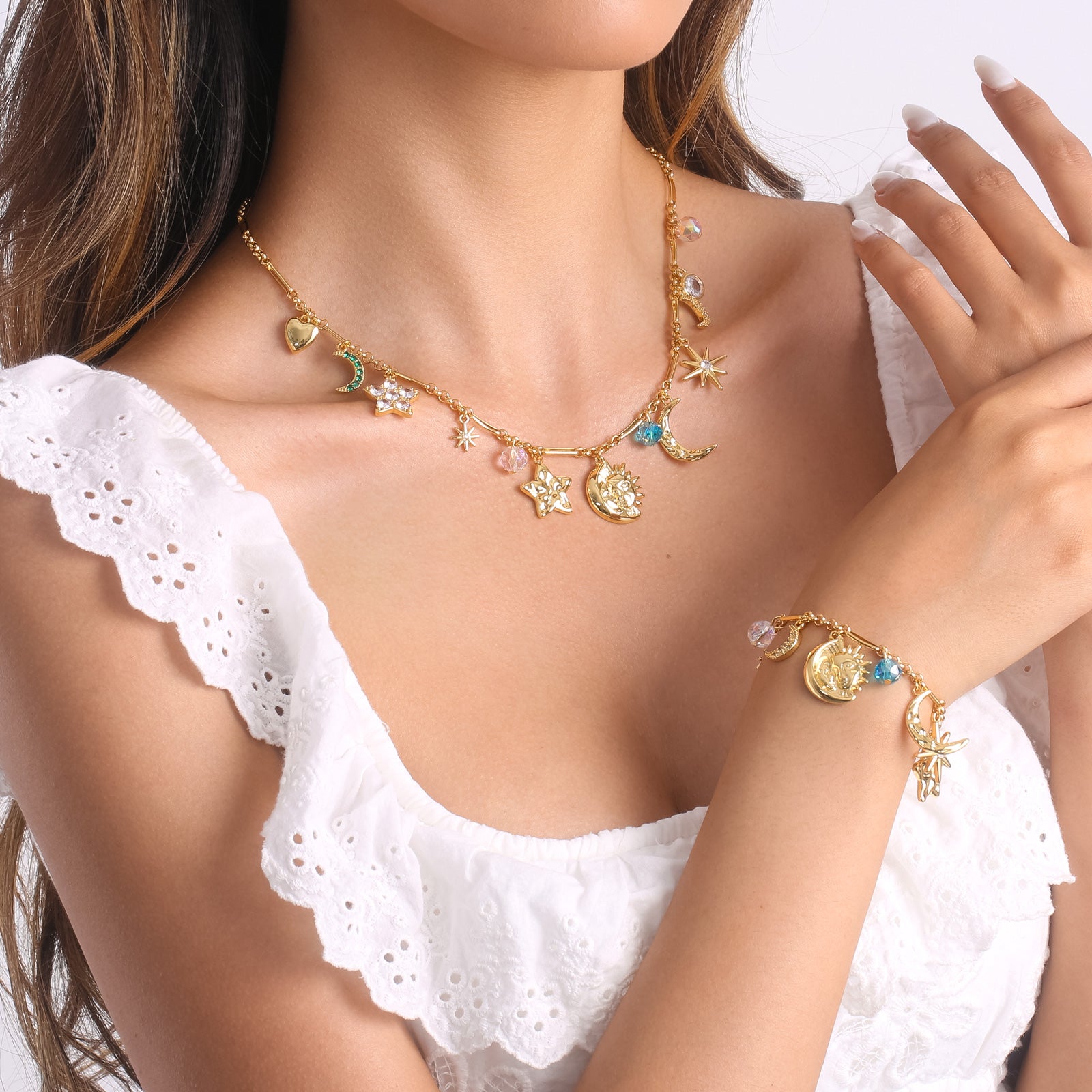 Pulsera de encanto de la estrella de la luna