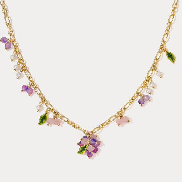 Grape Gold Charm Necklace