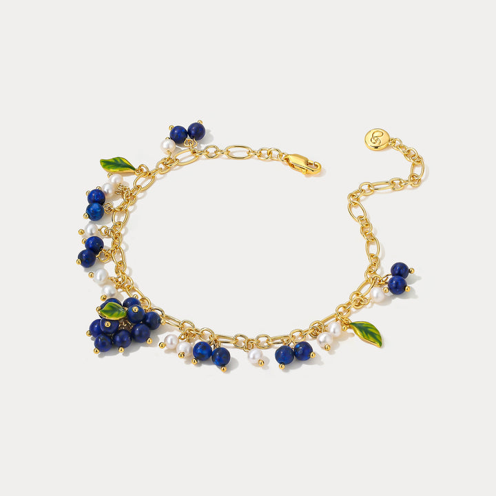 Selenichast Blueberry Gold Charm Bracelet