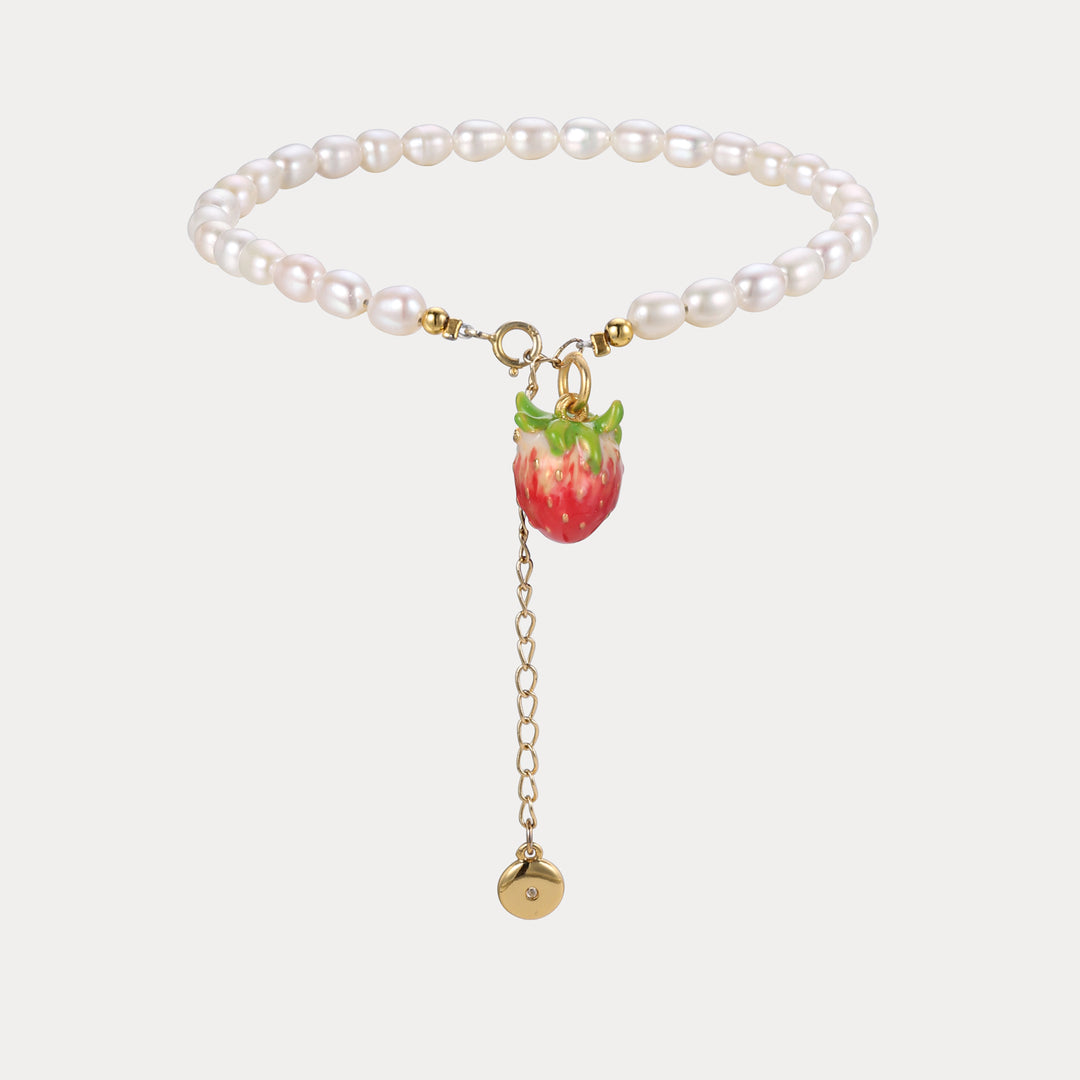 Strawberry Pearl Anklet