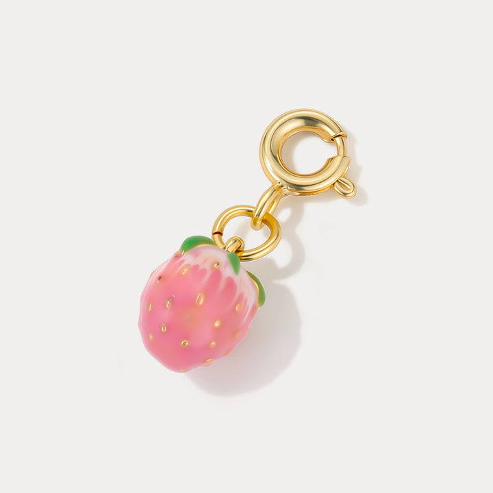 Selenichast Pink Strawberry Charm Pendant