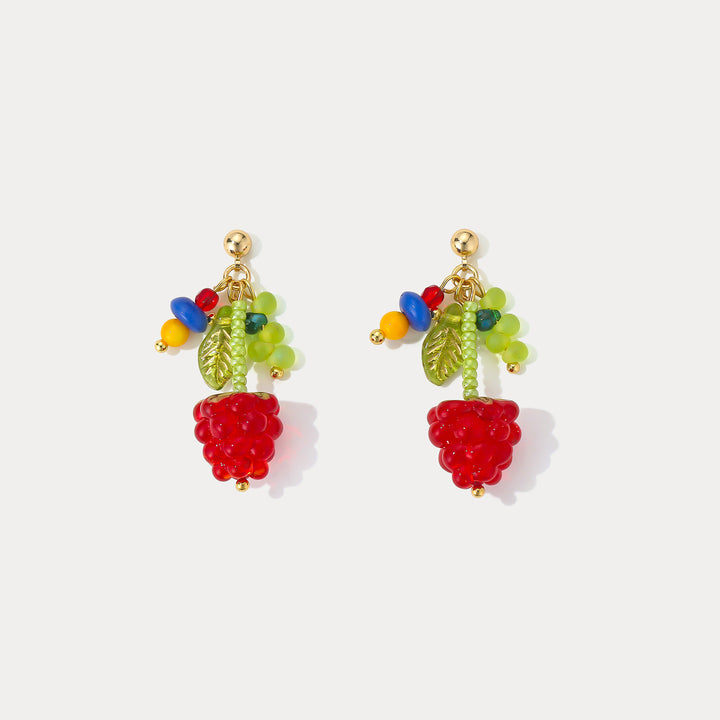 Selenichast Raspberry Beaded Earrings