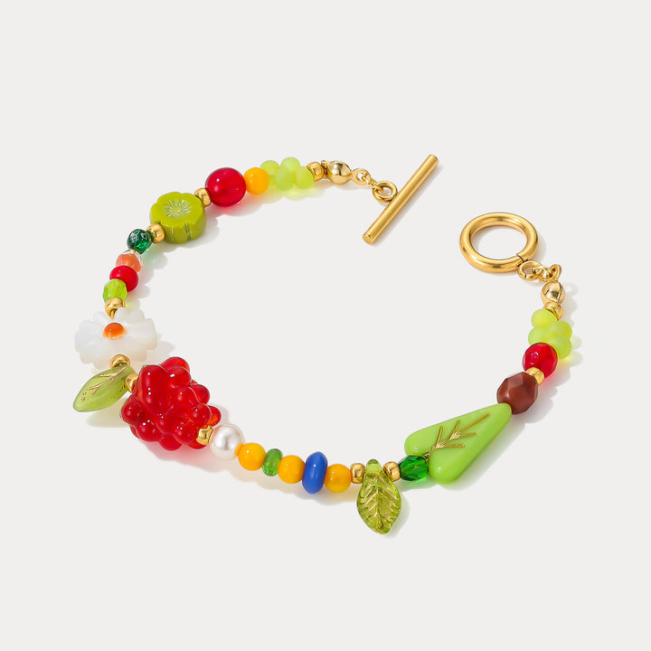 Selenichast Raspberry Colorful Beaded Bracelet Summer Gifts