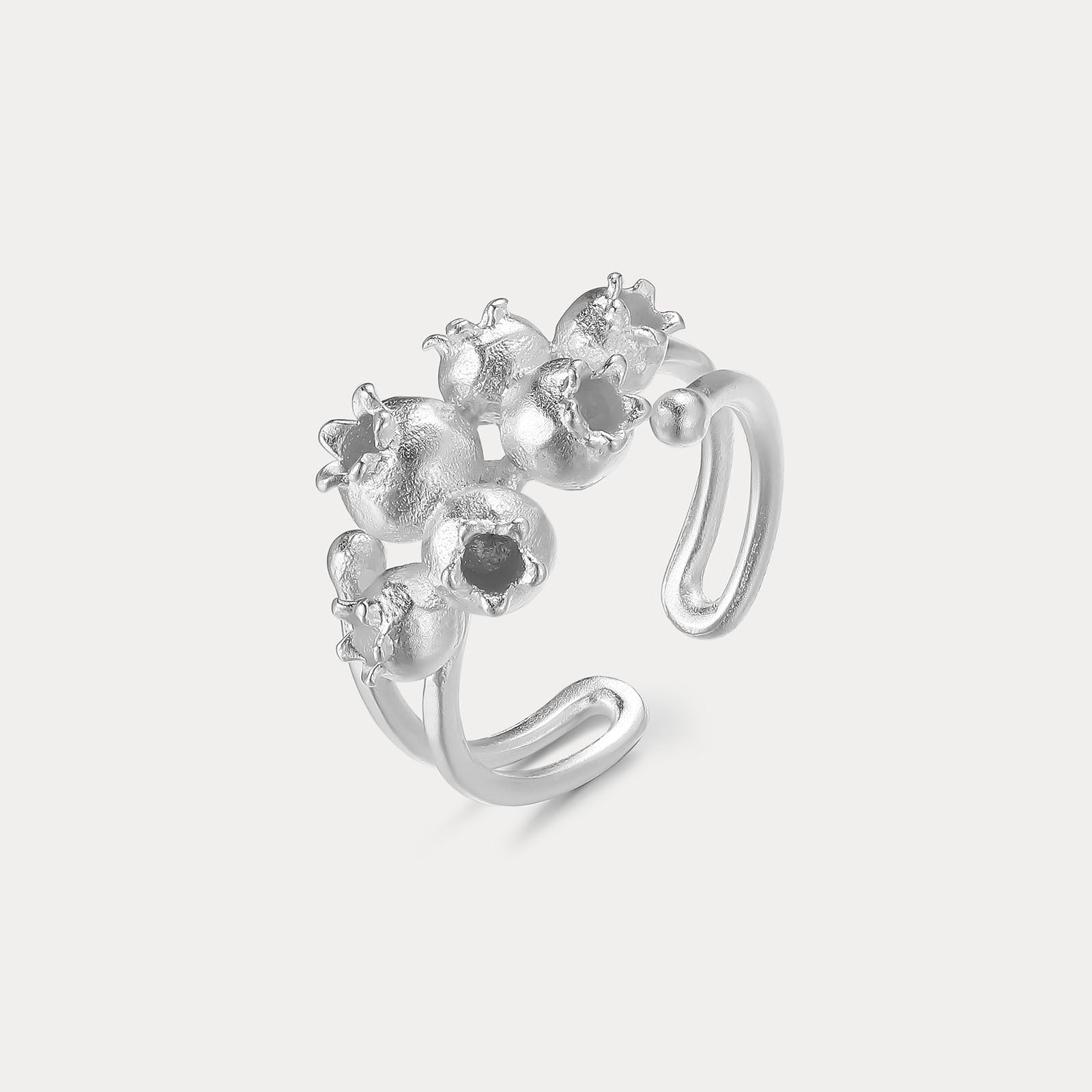 Selenichast Silver Blueberry Ring
