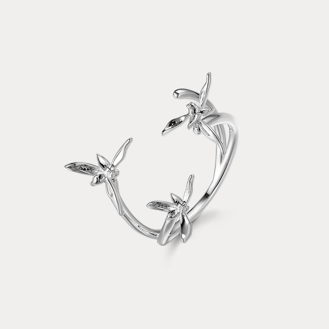 Selenichast Silver Orchid Ring