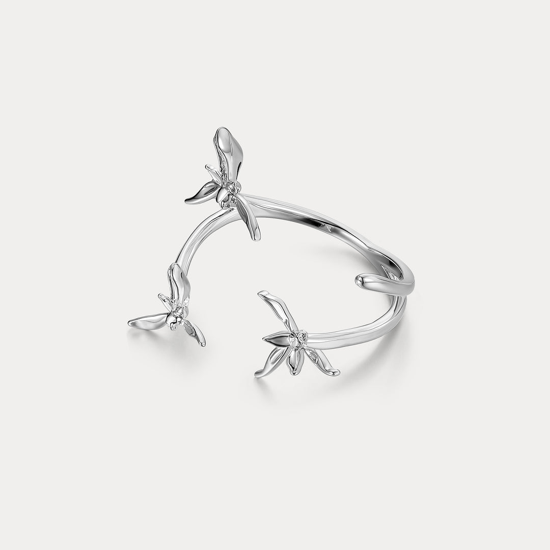 Selenichast Silver Orchid Ring 