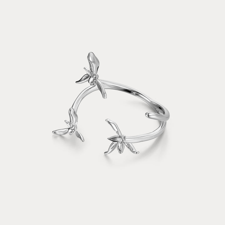 Selenichast Silver Orchid Ring 