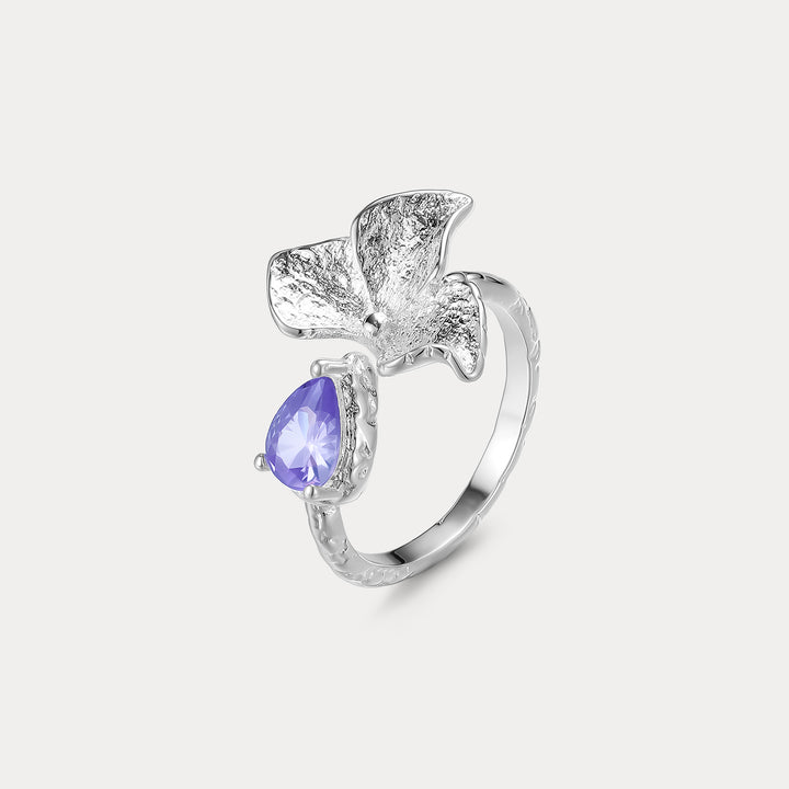 Selenichast Amethyst Flower Ring