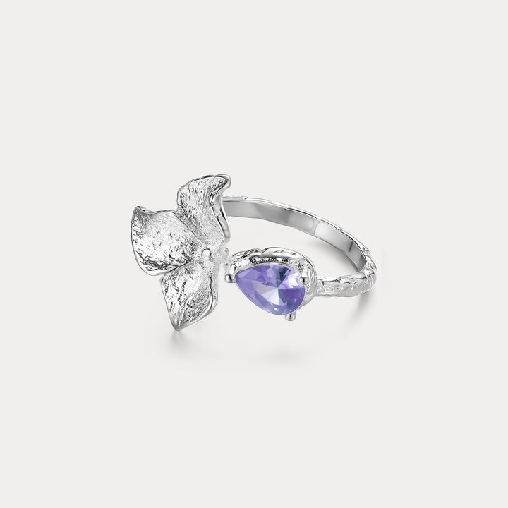 Selenichast Amethyst Flower Ring