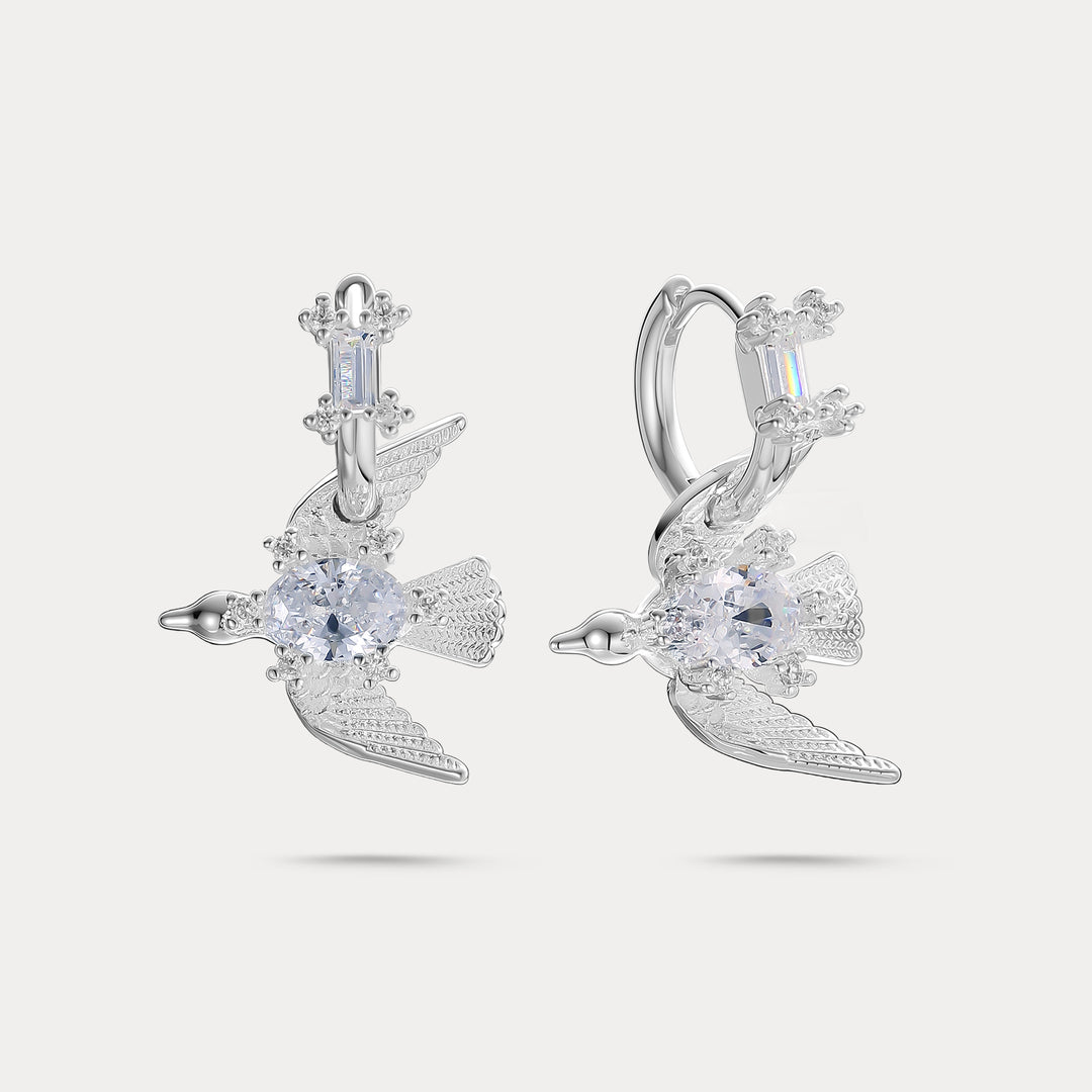 Selenichast Swallow Huggie Earrings