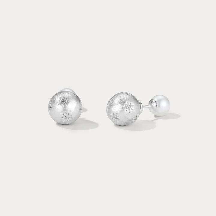 Selenichast Star Pearl Ball Earrings 
