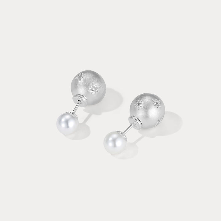 Selenichast Star Pearl Ball Earrings