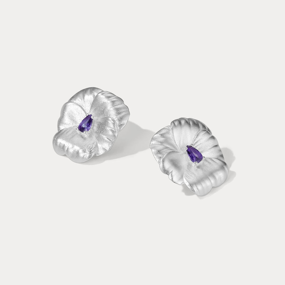 Selenichast Pansy Earrings Gold