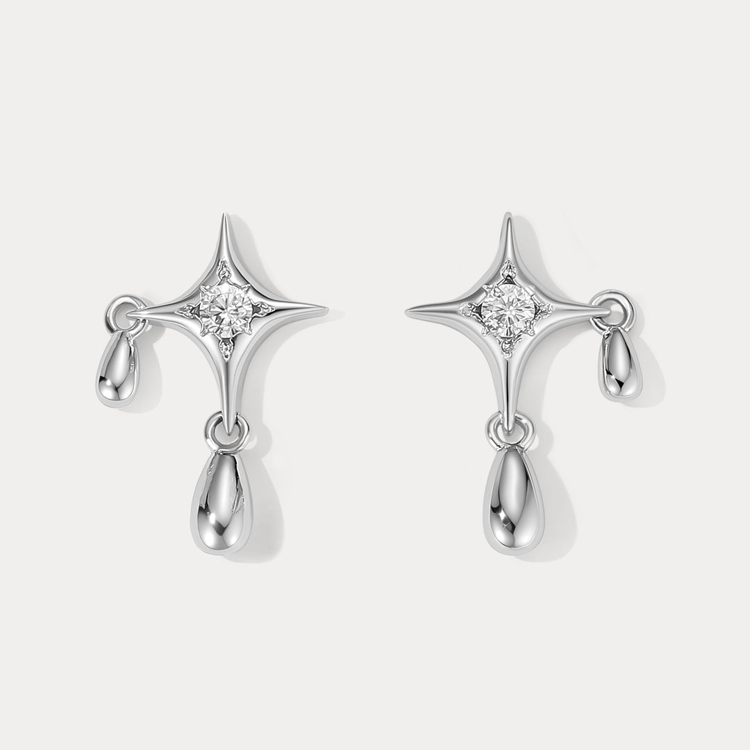 Selenichast Four Point Star Earrings