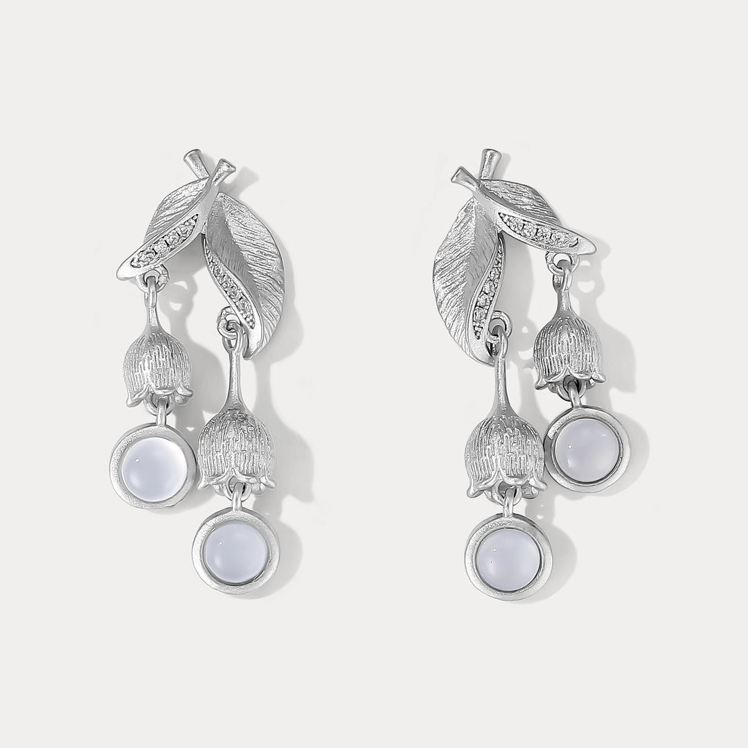 Selenichast Silver Lily of the valley Earrings