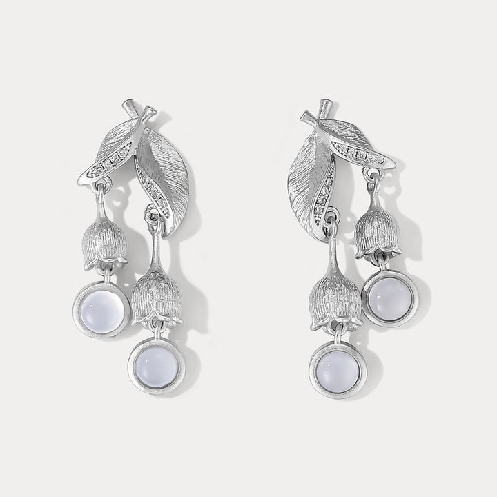 Selenichast Silver Lily of the valley Earrings
