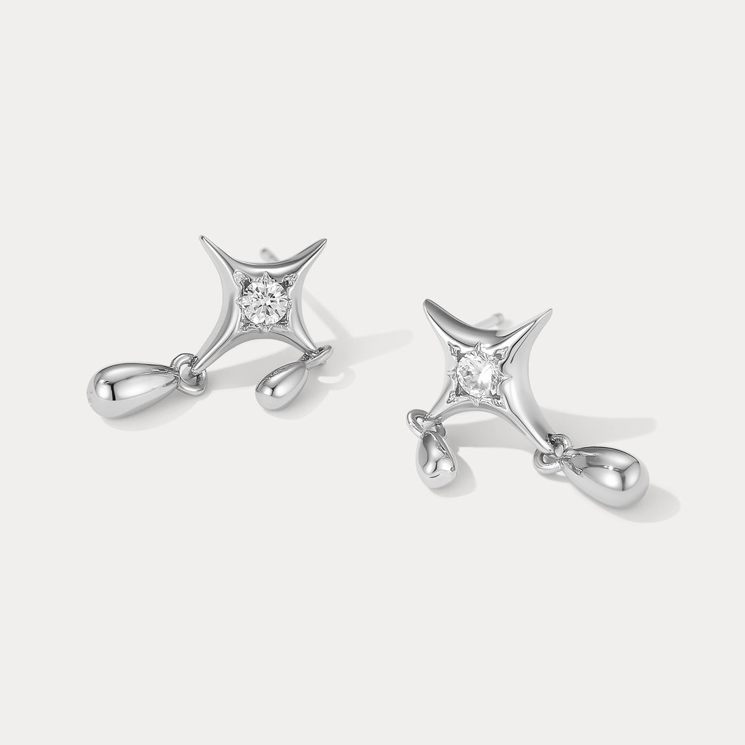 Four Point Star Earrings Selenichast 