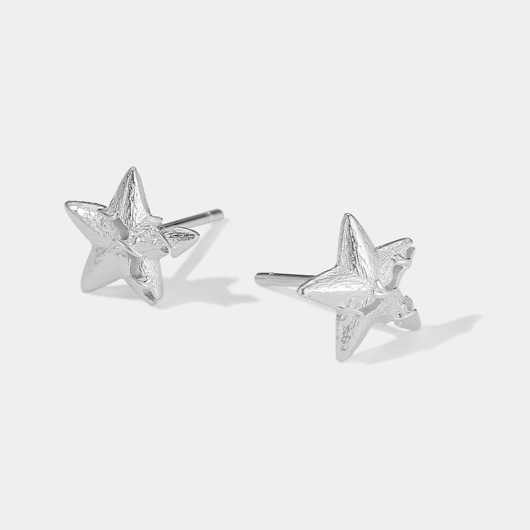 Silver Star Stud Earrings