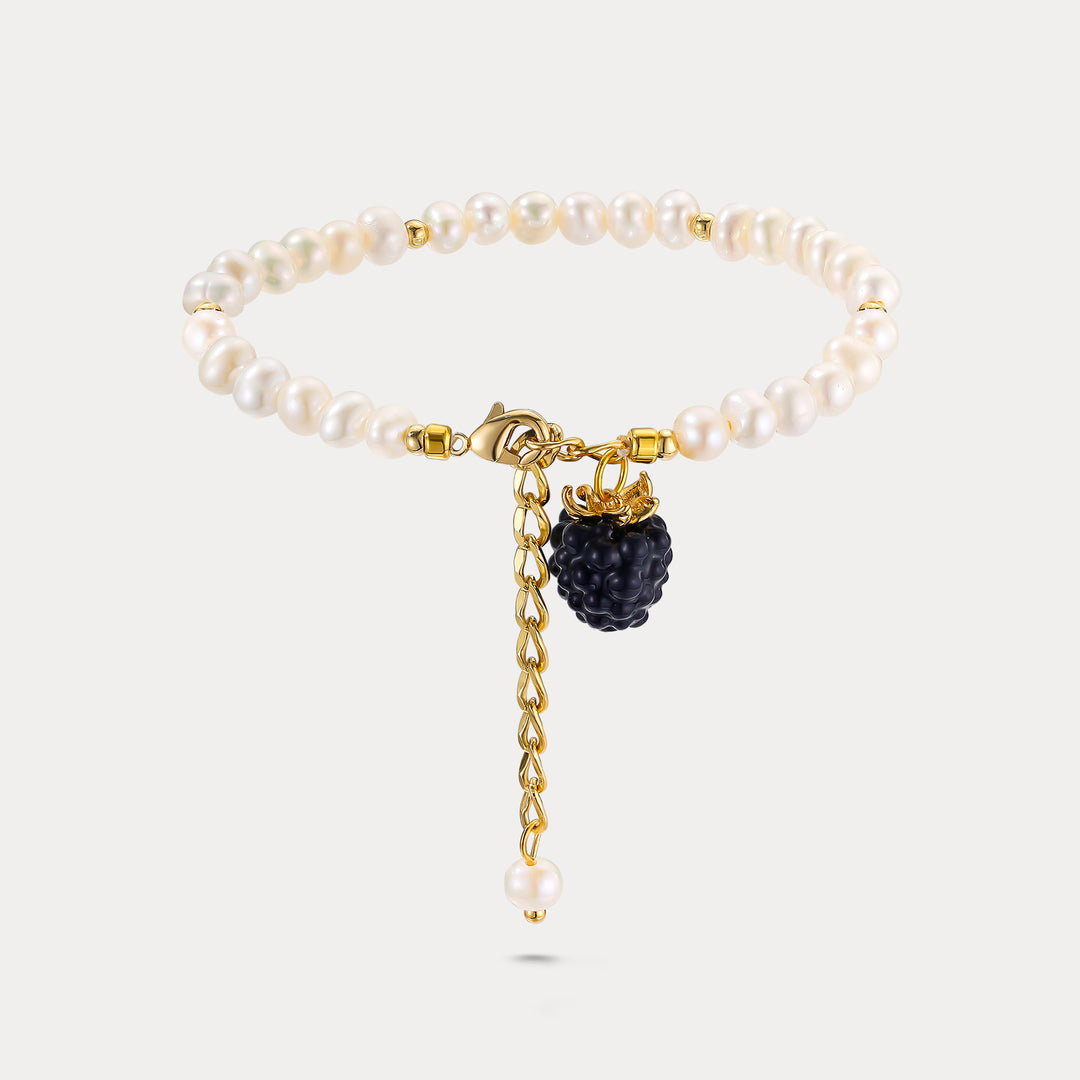 Selenichast Blackberry Pearl Bracelet Enamel jewelry
