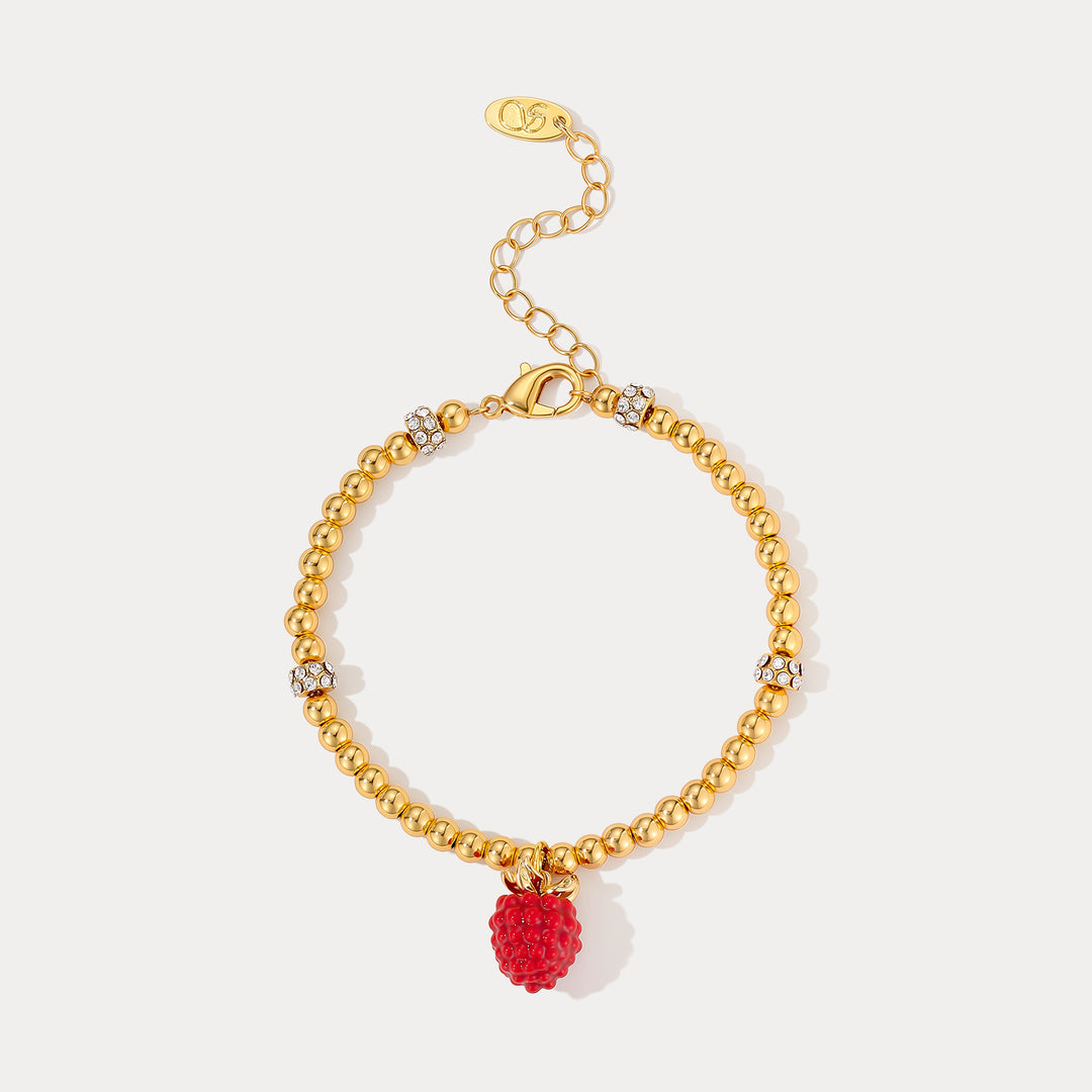 Selenichast Raspberry Beaded Bracelet