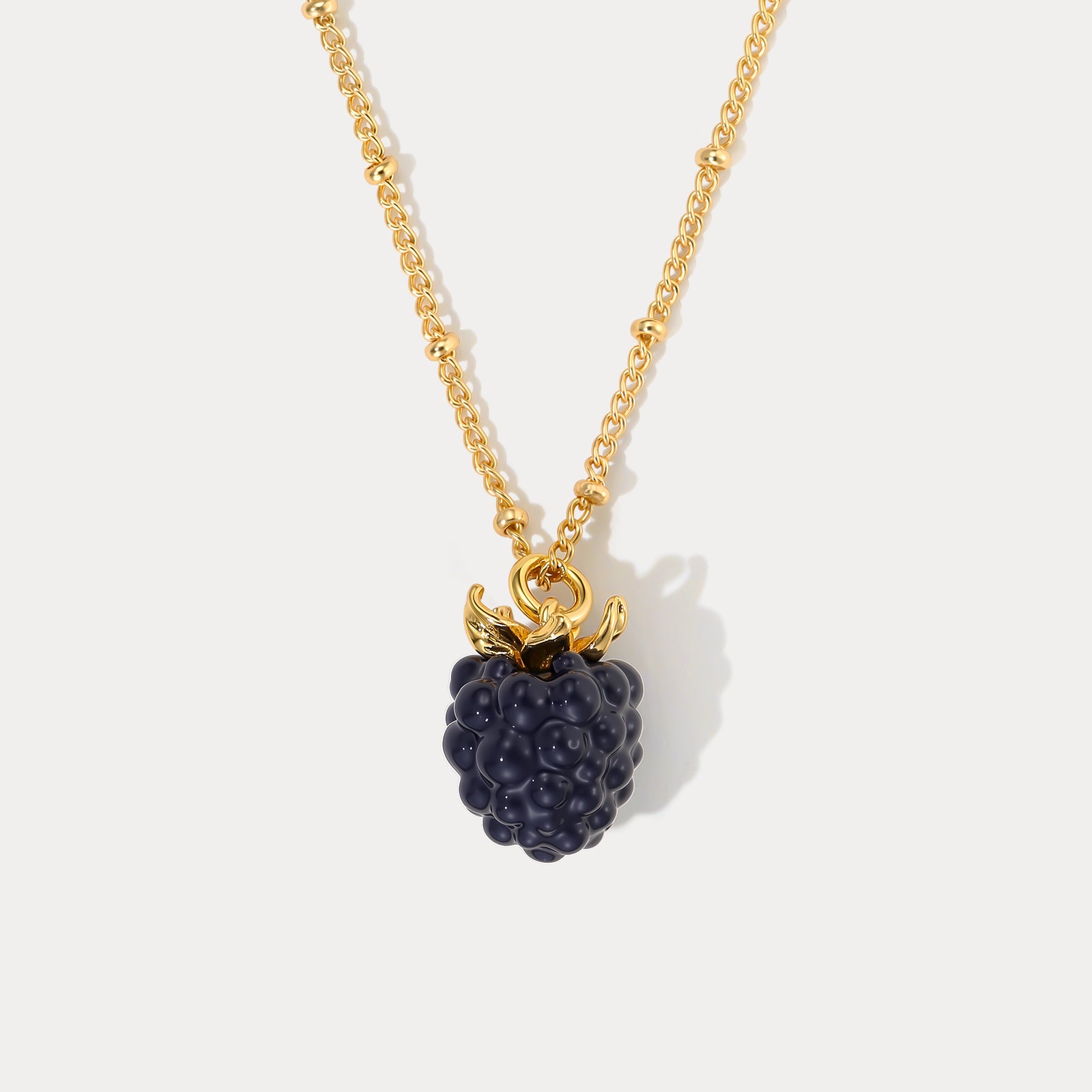 Selenichast Blackberry Necklace - 18K Gold Jewelry and Summer